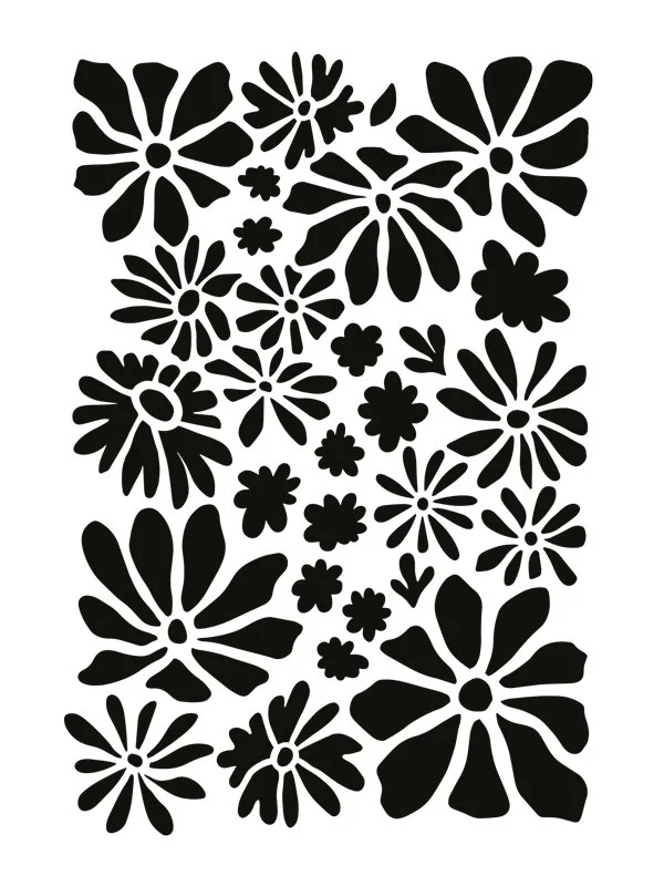 Plastová šablóna kvetiny, 20x15cm Plastová šablóna kvetiny, 20x15cm