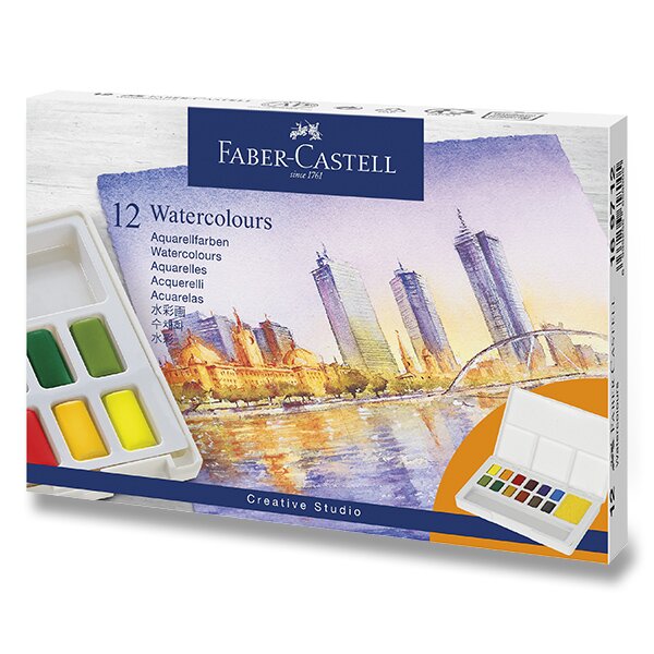 Akvarelové farby Faber Castell 12ks, sada Akvarelové farby Faber Castell 12ks, sada